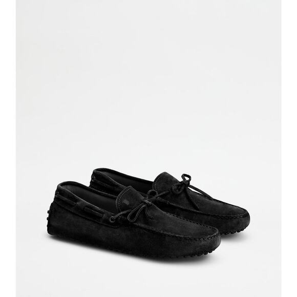 Tod's Suede Gommino Driving Shoes Loafers Men's Black Size 9 - Picture 1 of 9